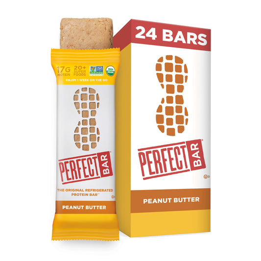 Perfect Bar Original refrigerated peanut butter bar in a pack of 3, ideal for on-the-go nutrition.