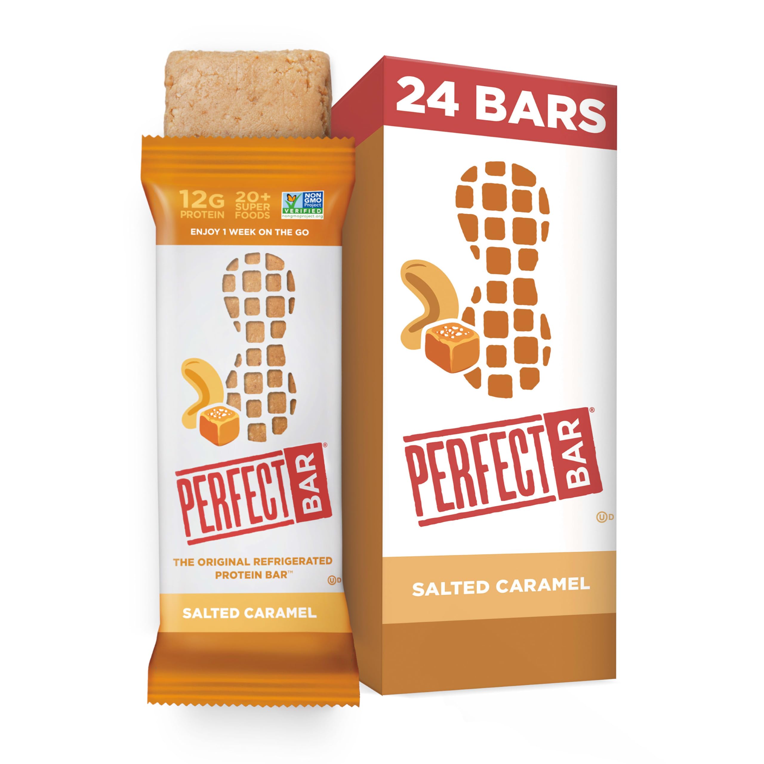 Perfect Bar Salted Caramel Bar Pack – convenient refrigerated snack.