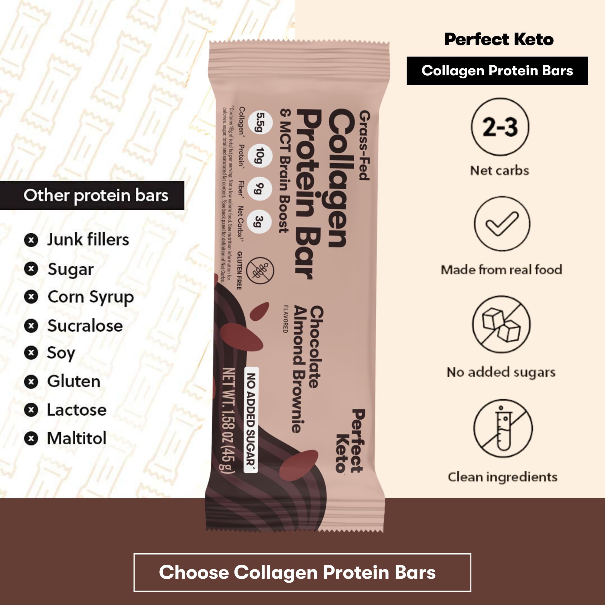 Perfect Keto Bars bar cross-section revealing texture and protein-rich composition.