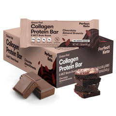 Perfect Keto Bars Almond Butter Brownie packshot highlighting a keto-friendly snack option.