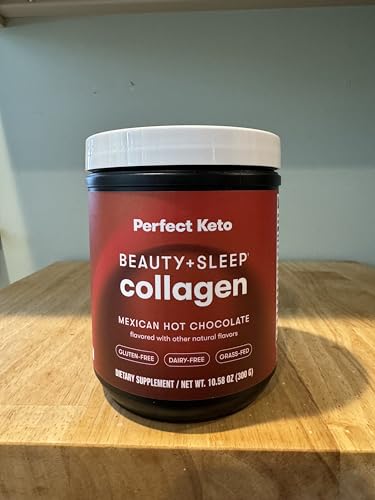 Perfect Keto Beauty + Sleep collagen powder scoop for a convenient nightly serving.
