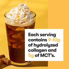 Mint chocolate collagen in shake for smooth texture and flavor.
