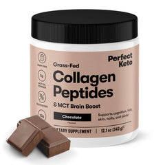 Perfect Keto collagen peptides with MCT oil in tub for quick absorption
