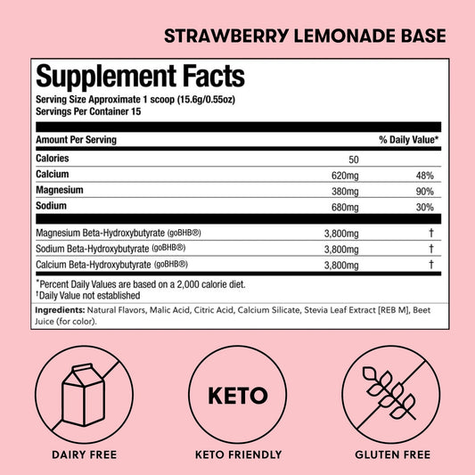Perfect Keto goBHB Strawberry Lemonade shaker ready for ketosis-friendly drink.