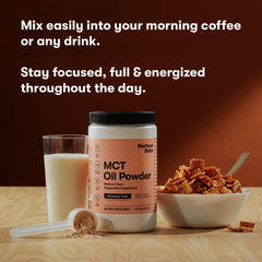 Creamy smoothie using Perfect Keto MCT powder for extra texture