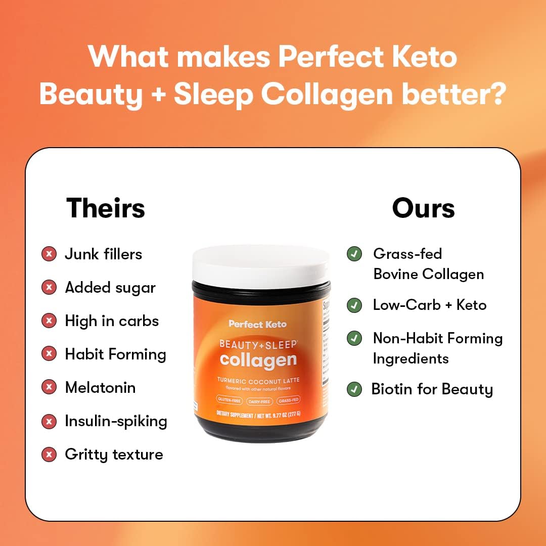 Perfect Keto night time beauty ritual setup with collagen and latte mix.