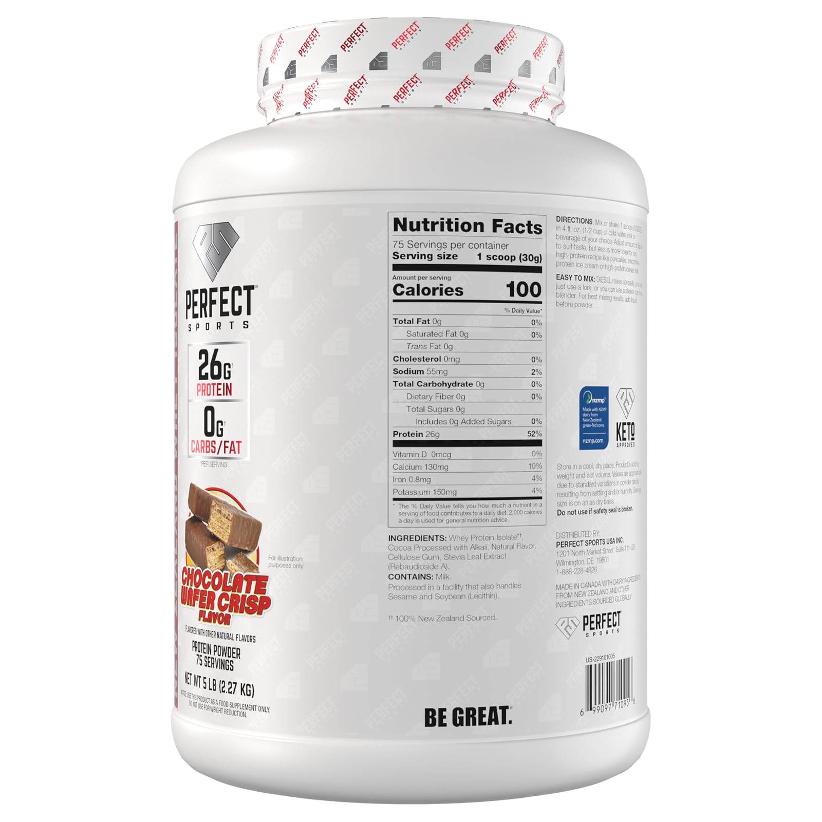 PERFECT SPORTS Diesel NZ Chocolate Wafer Crisp close-up inviting creamy shake ideas