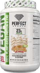 Perfect Sports Diesel Vegan powder scoop beside shake cup ready to mix.