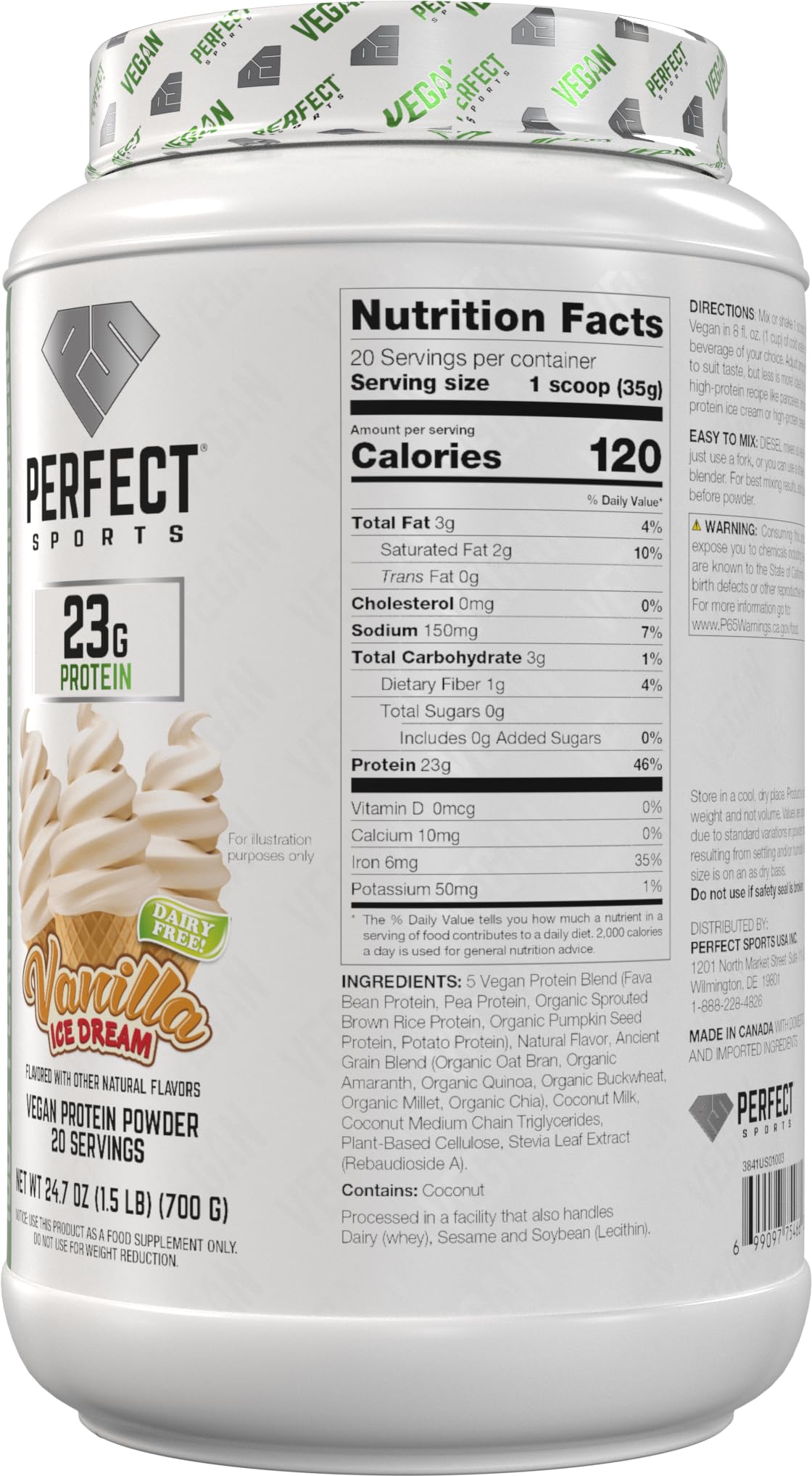 Perfect Sports Diesel Vegan shake poured, signaling convenient post-workout recovery.