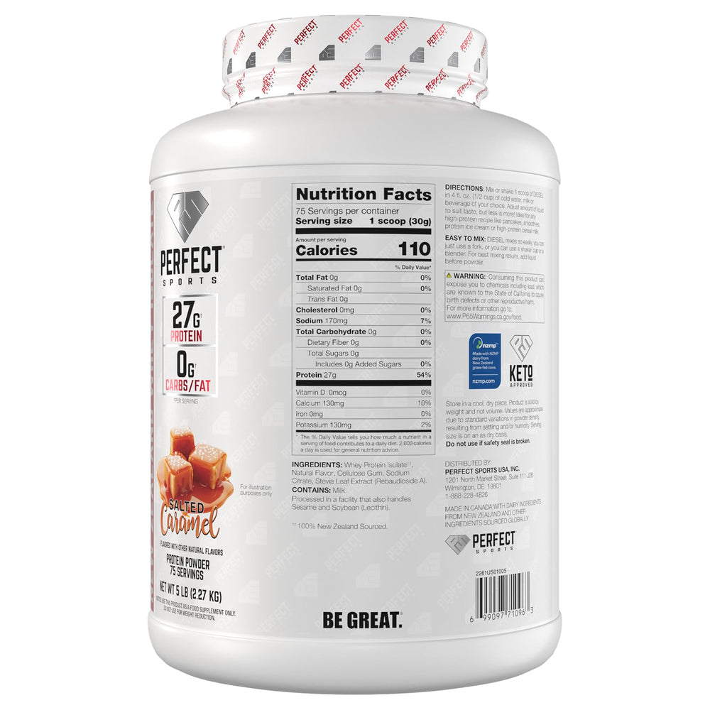 5-pound tub with scoop illustrates generous protein supply.
