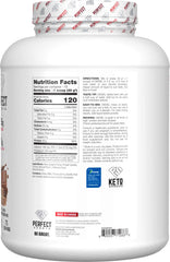 Perfect Sports Diesel whey isolate milk chocolate bottle pour for a smooth, easily mixed shake.
