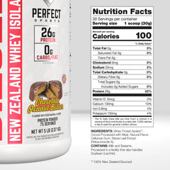 PERFECT SPORTS Diesel NZ whey isolate canister — smooth, clump-free mixing.