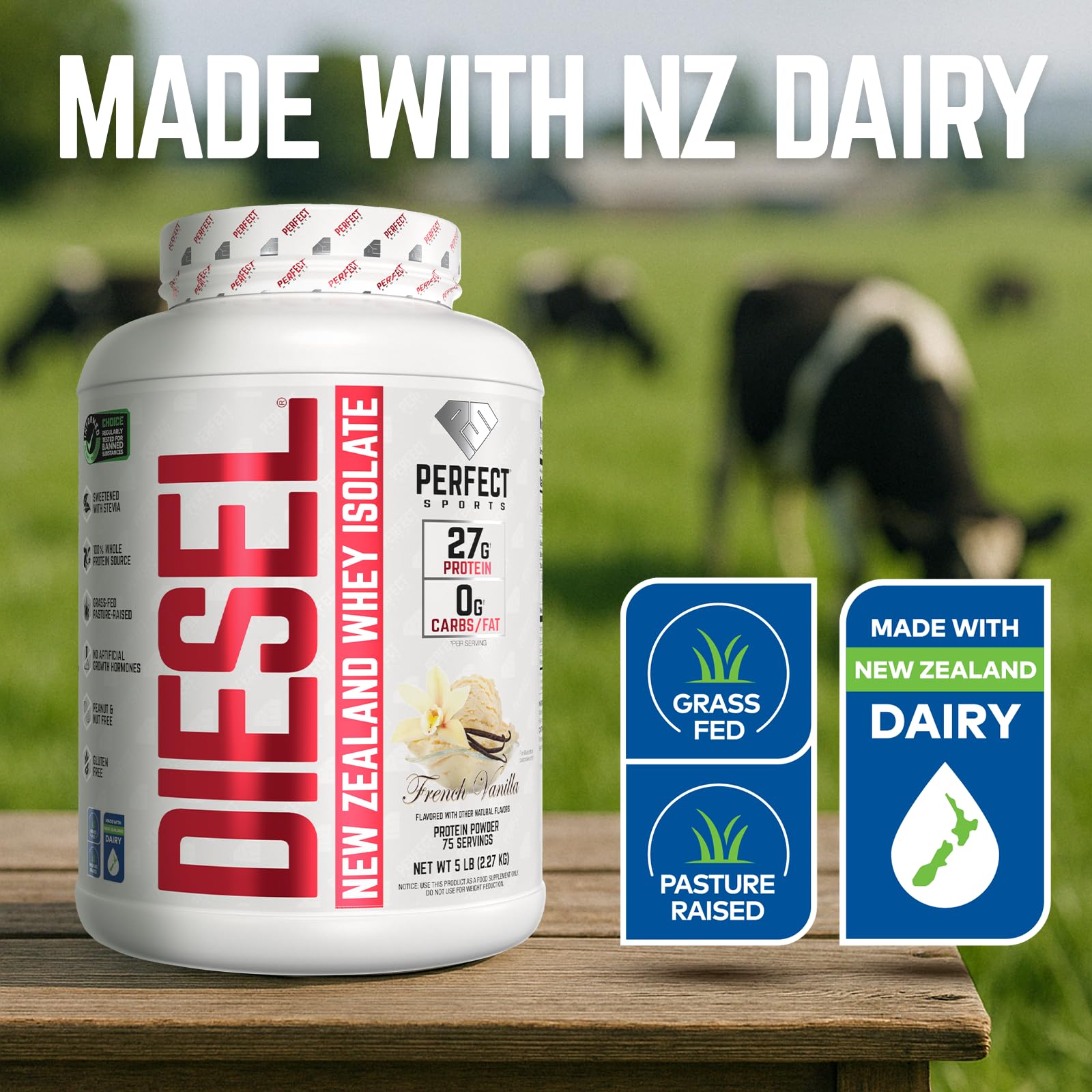 Diesel Whey Isolate powder dissolving smoothly in shaker cup.