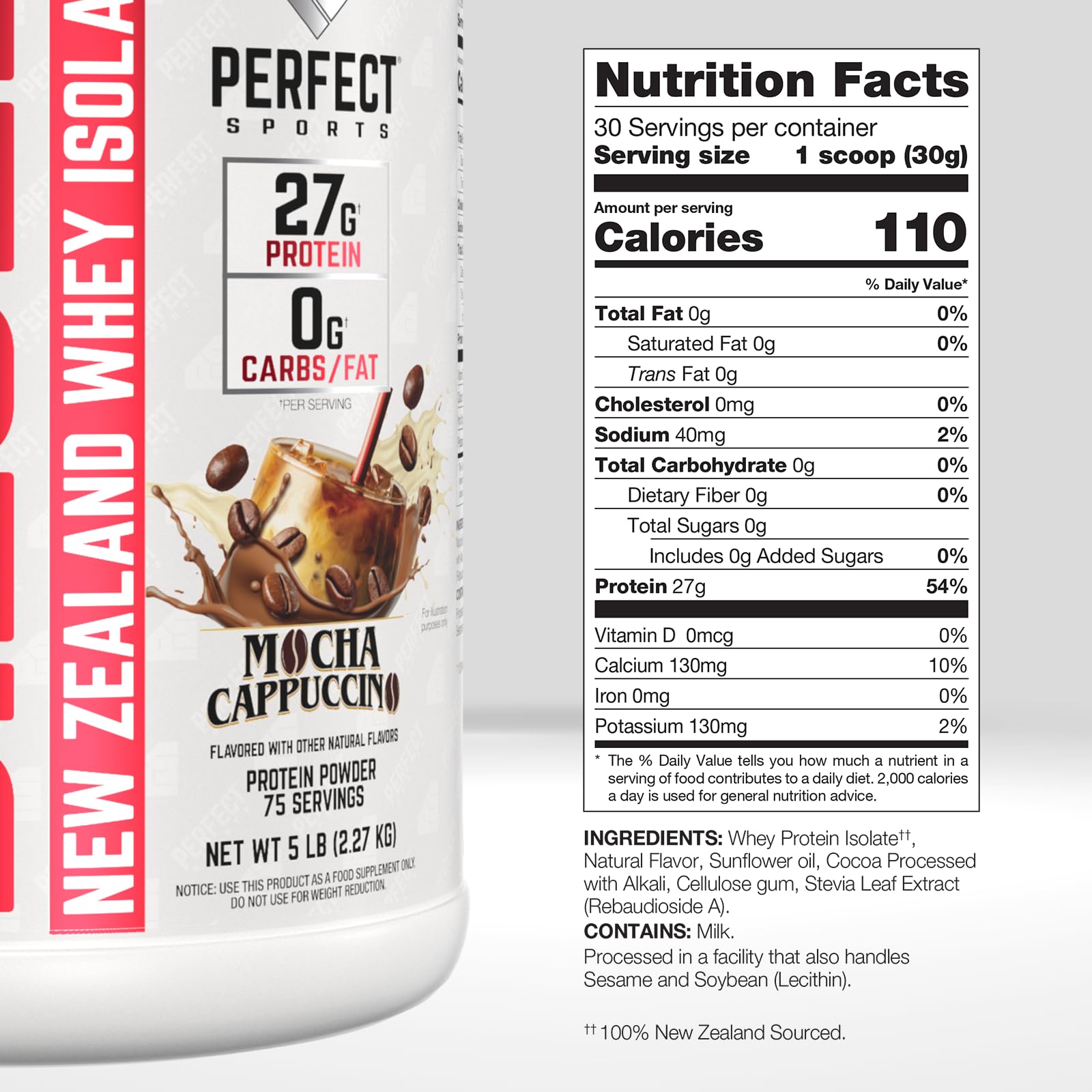 Diesel Whey Isolate label showing Stevia and natural ingredients.