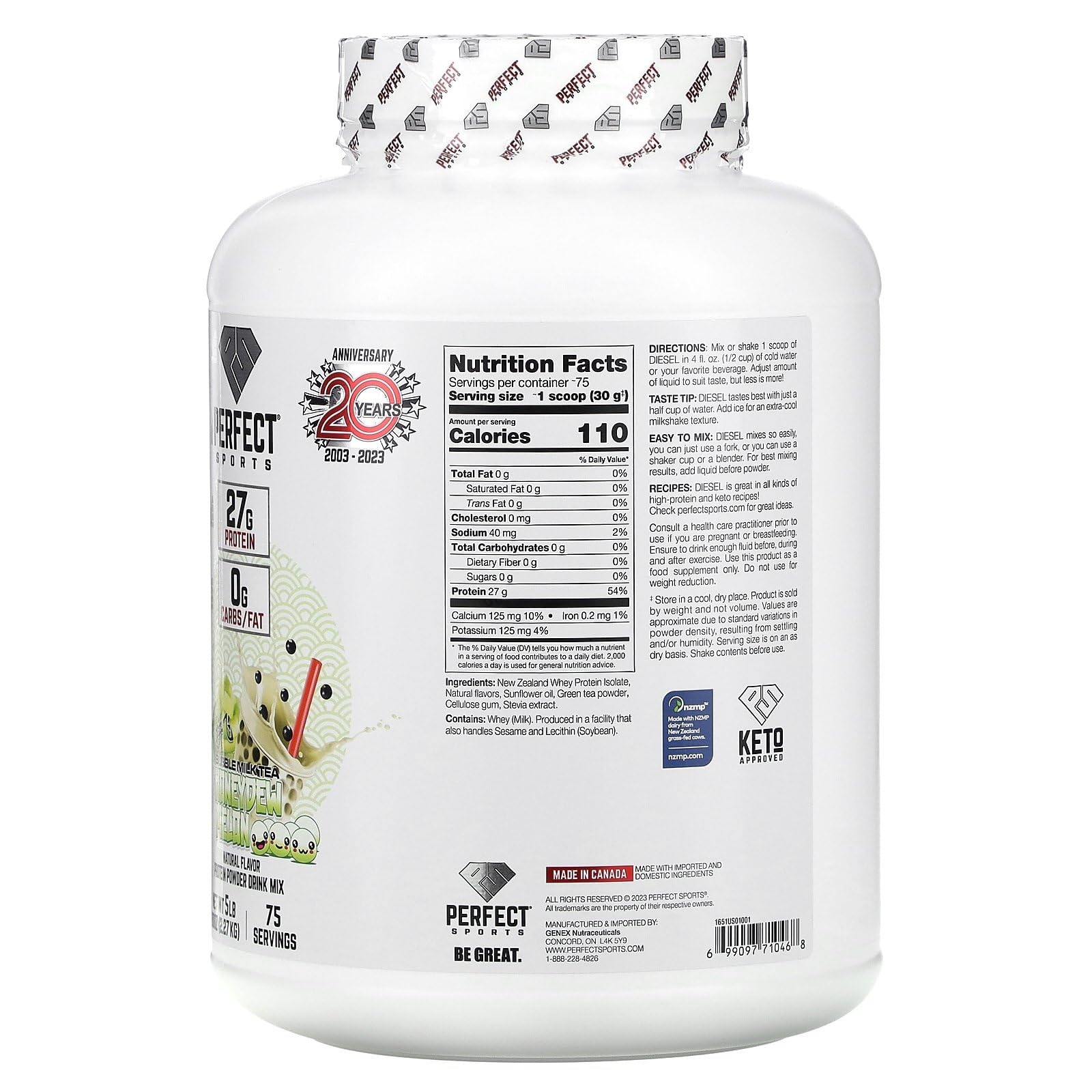 Perfect Sports Diesel whey protein shaker for quick, smooth shakes after training
