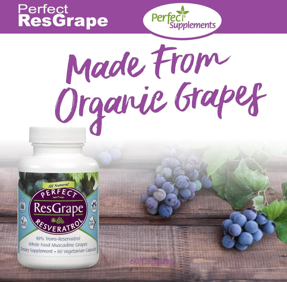 Lifestyle shot of a person taking a daily ResGrape capsule for wellness.