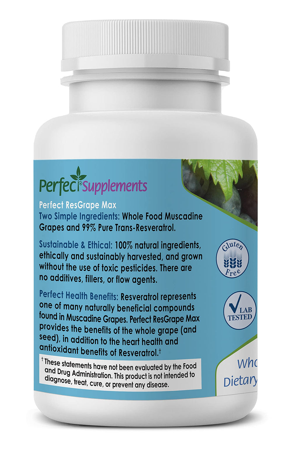 ResGrape Max capsules close-up, vegan formula ideal for antioxidant support