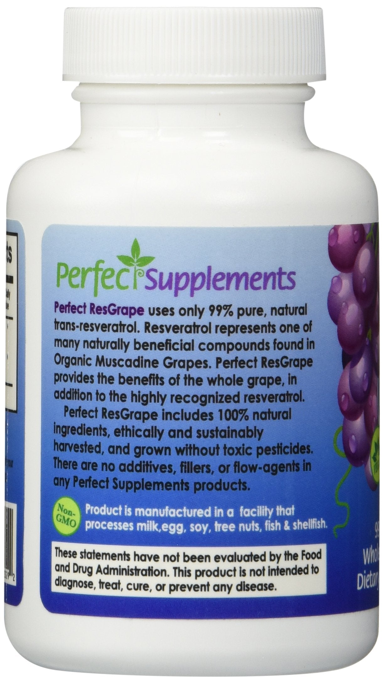 Organic Muscadine grape and resveratrol ingredients form a natural antioxidant blend