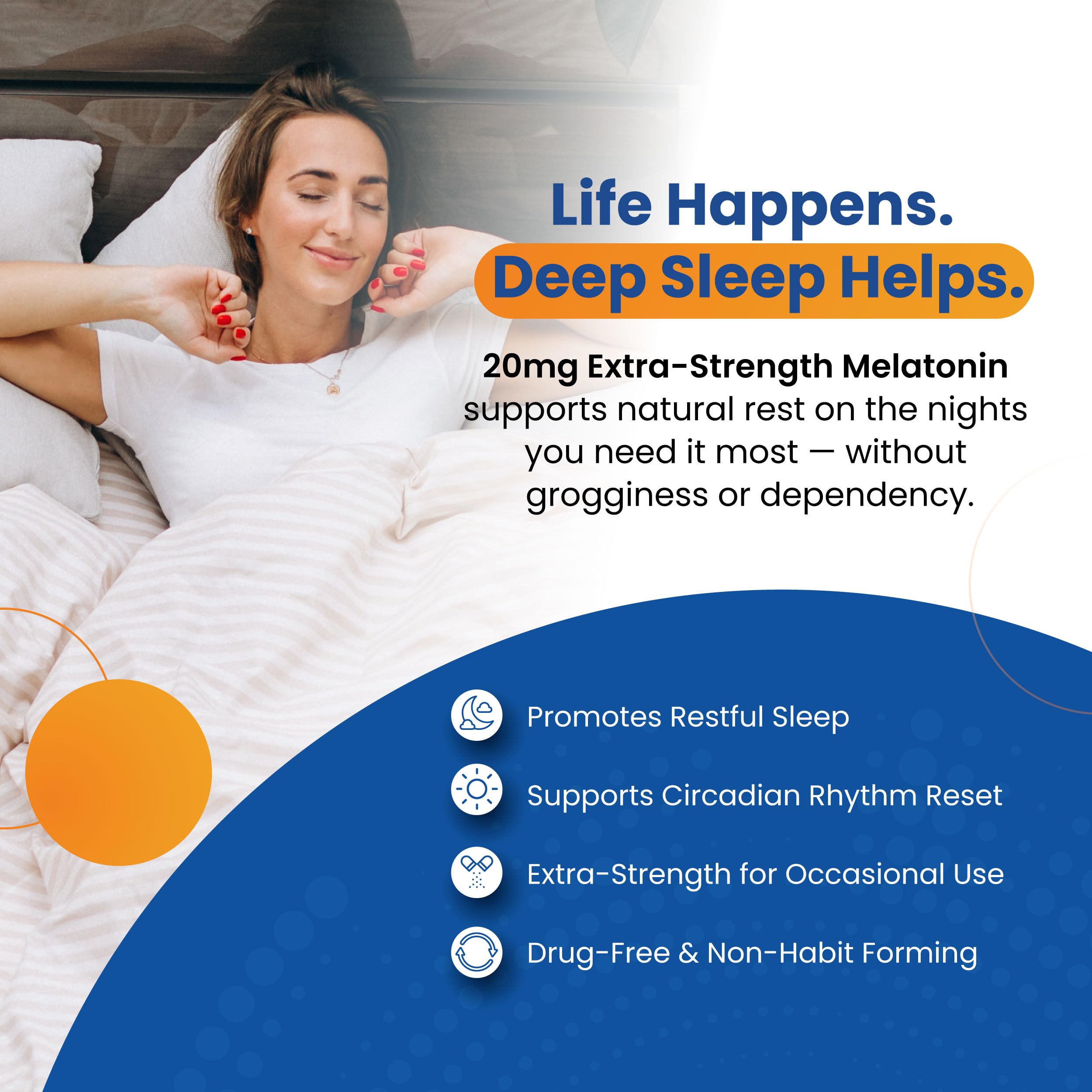Perfect Vitamin Products melatonin dosage label close-up highlighting 20 mg.