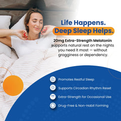 Perfect Vitamin Products melatonin dosage label close-up highlighting 20 mg.