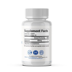 Perfect Vitamin Products Melatonin MAX made-in-USA bottle on nightstand