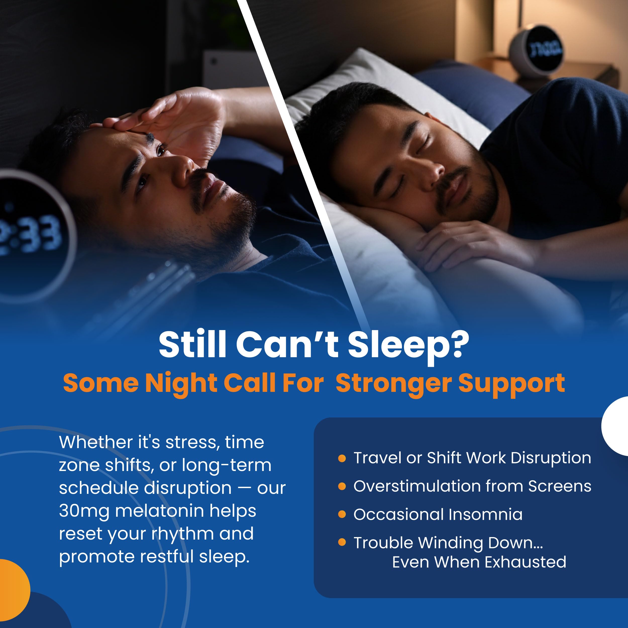 2-pack layout of Perfect Vitamin Melatonin MAX for travel and routines