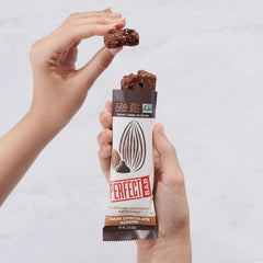 Chocolate chips and vanilla specks in Perfect Bar highlighting flavor.