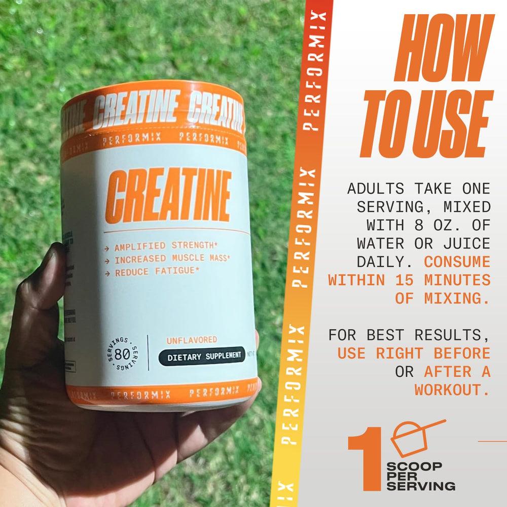 PERFORMIX Creatine 80 servings per container, long-lasting supply.