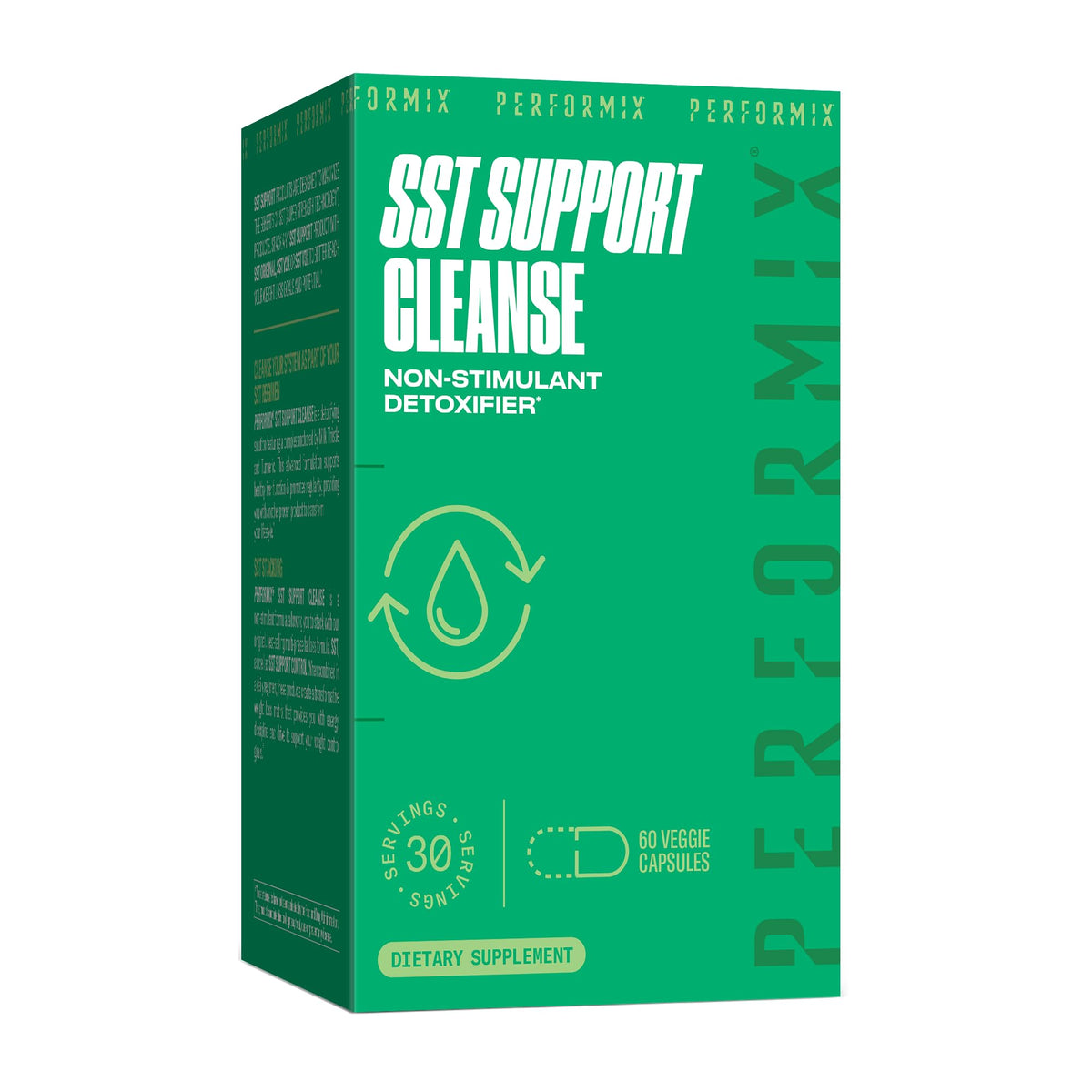 PERFORMIX SST Support Cleanse bottle and capsules for non-stimulant liver support.