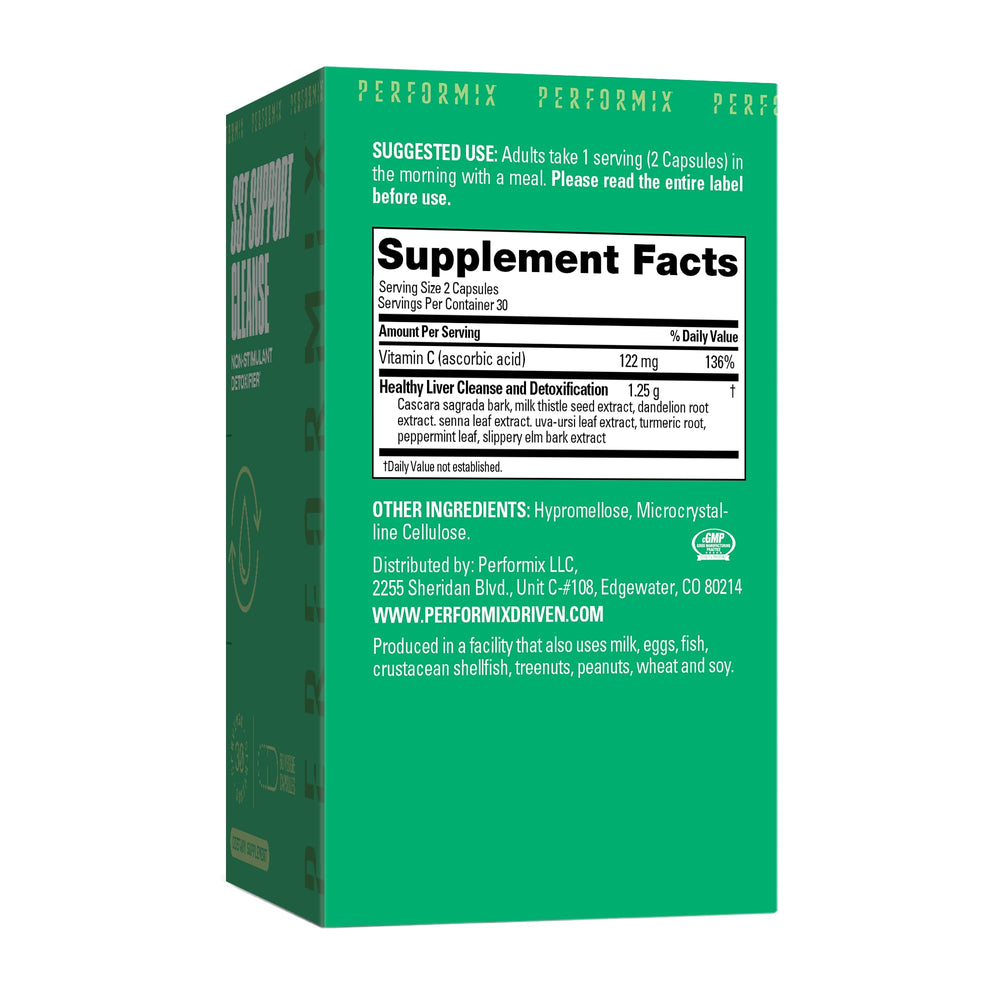 Bottle label displays PERFORMIX SST Cleanse branding for easy recognition.