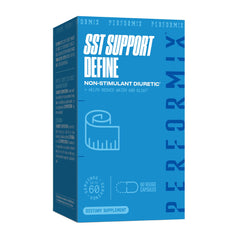 PERFORMIX SST Support Define bottle highlighting non-stimulant diuretic packaging for water balance.