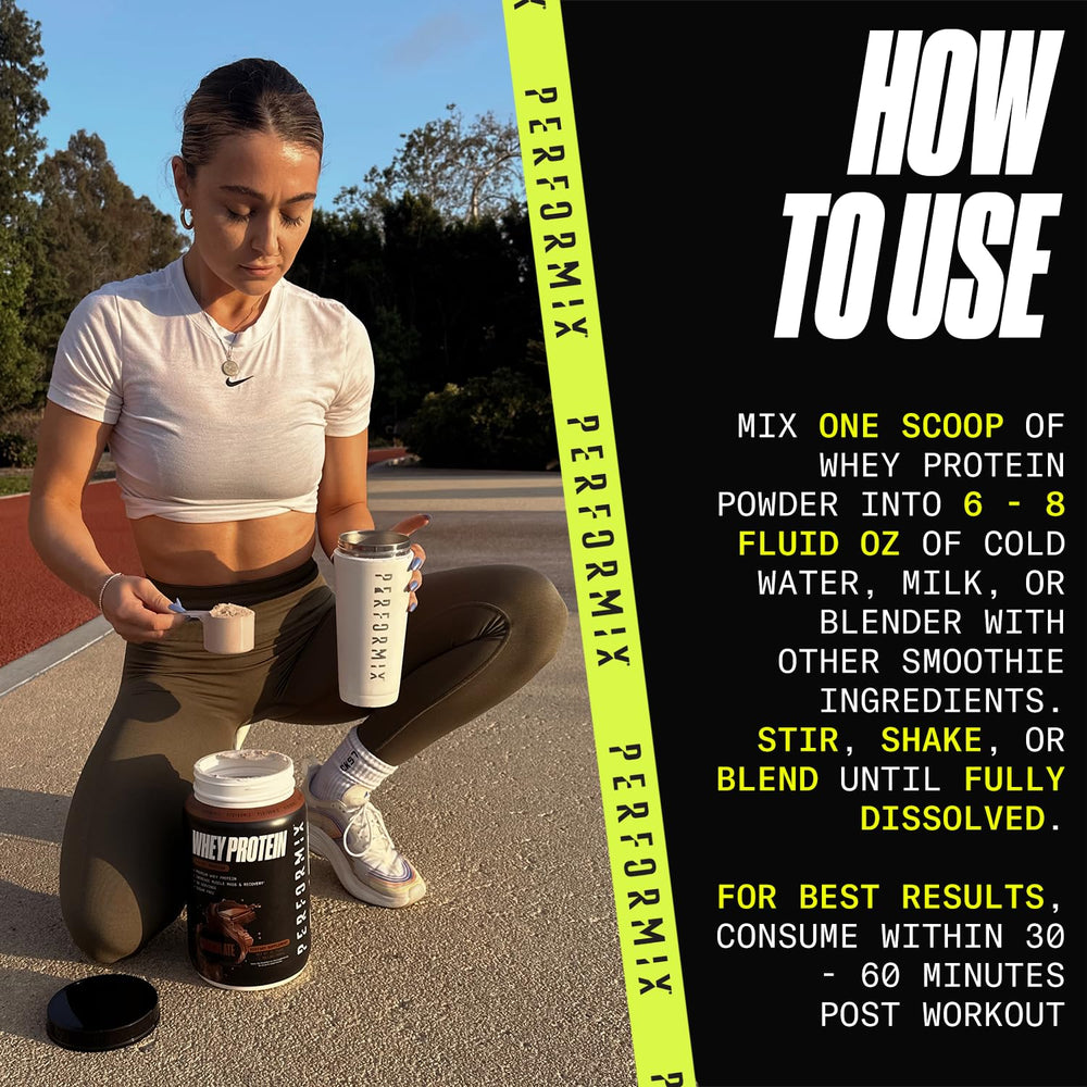 PERFORMIX tub with serving scoop ready to mix a low-calorie shake