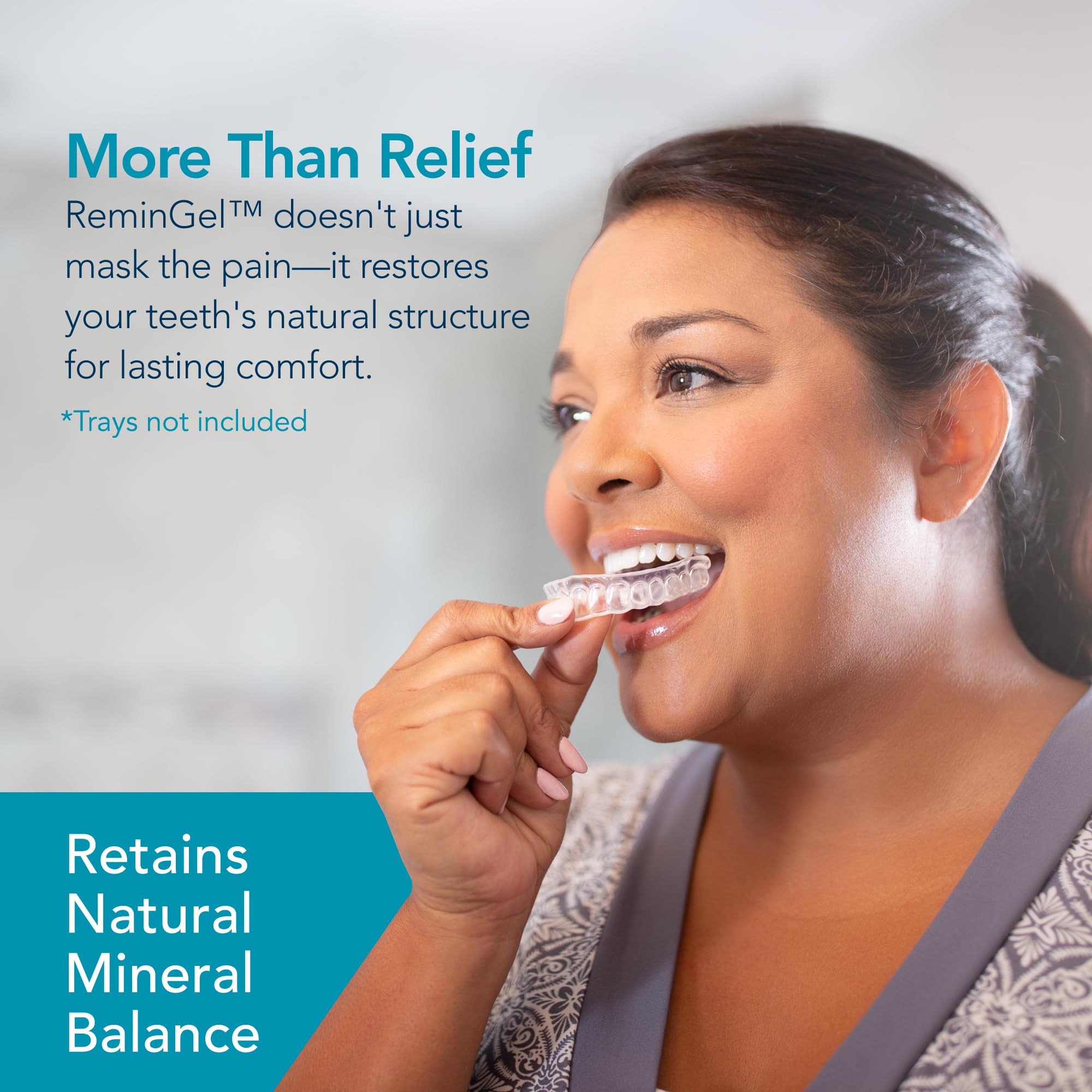 Tooth sensitivity relief with ReminGel application.