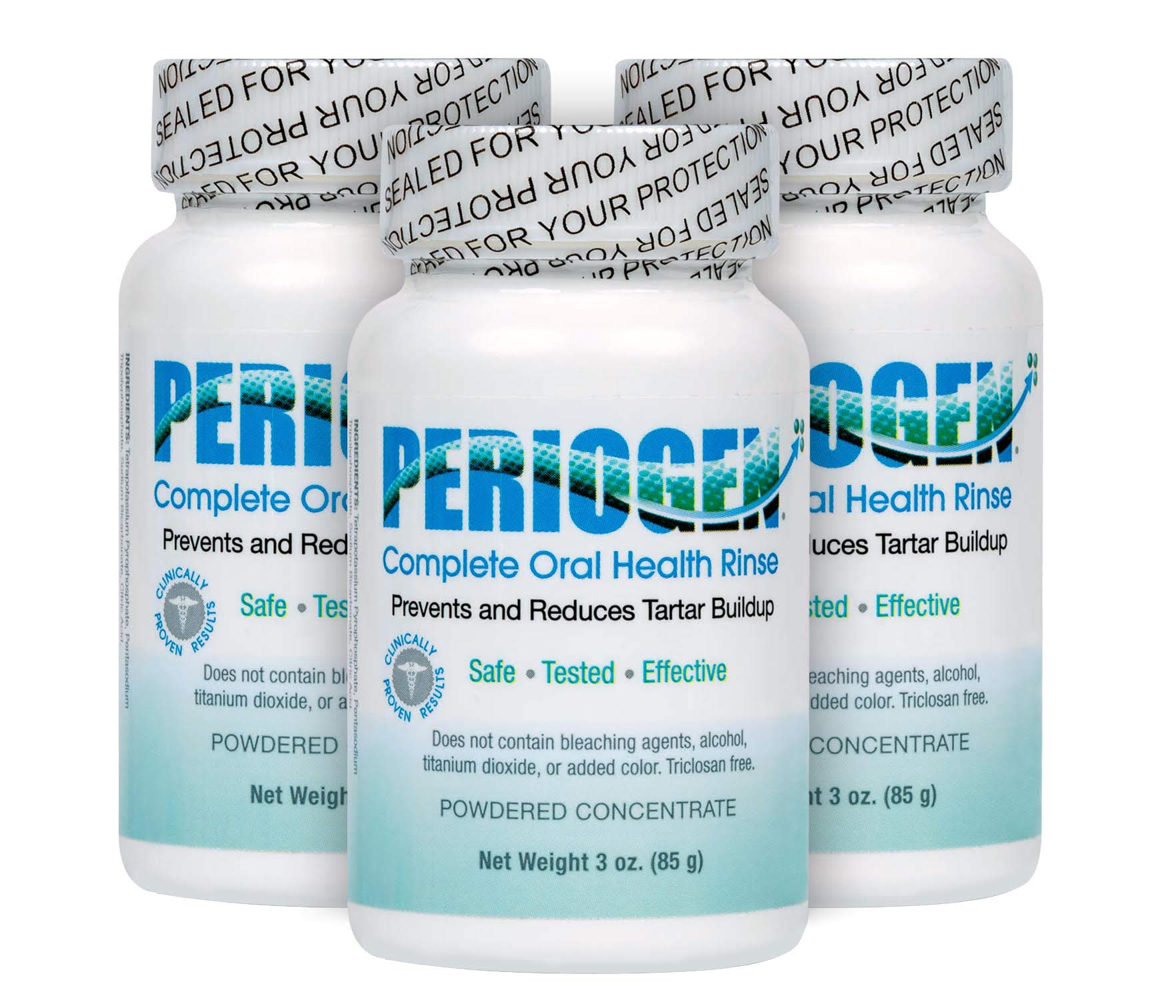 Periogen Complete bottle shown for easy daily rinse and tartar control.