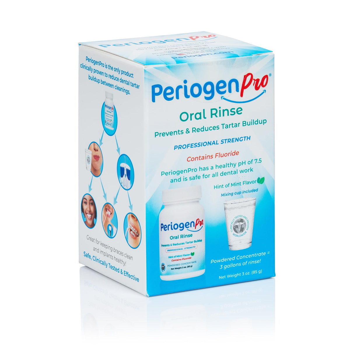 PeriogenPro bottle and label highlighting tartar reduction