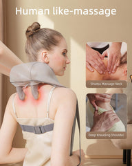 PERLEVI neck massager heat function provides deep warmth for muscles.