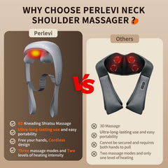 PERLEVI heat therapy settings provide soothing warmth during sessions.