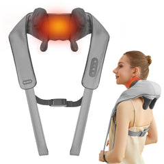 PERLEVI neck and shoulder massager demonstrates 6D kneading for deep relief.