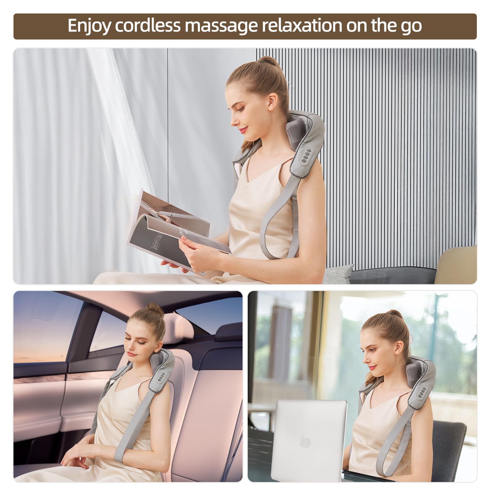 PERLEVI ergonomic design suits trapezius and shoulder areas for targeted comfort.
