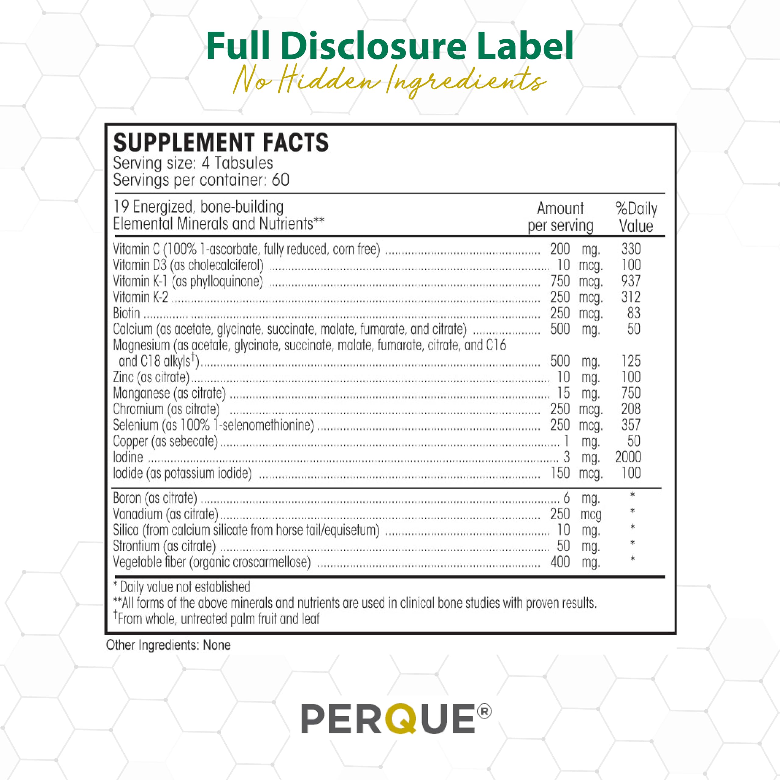 PERQUE Bone Guard Forte 20 packaging image communicates trusted supplement