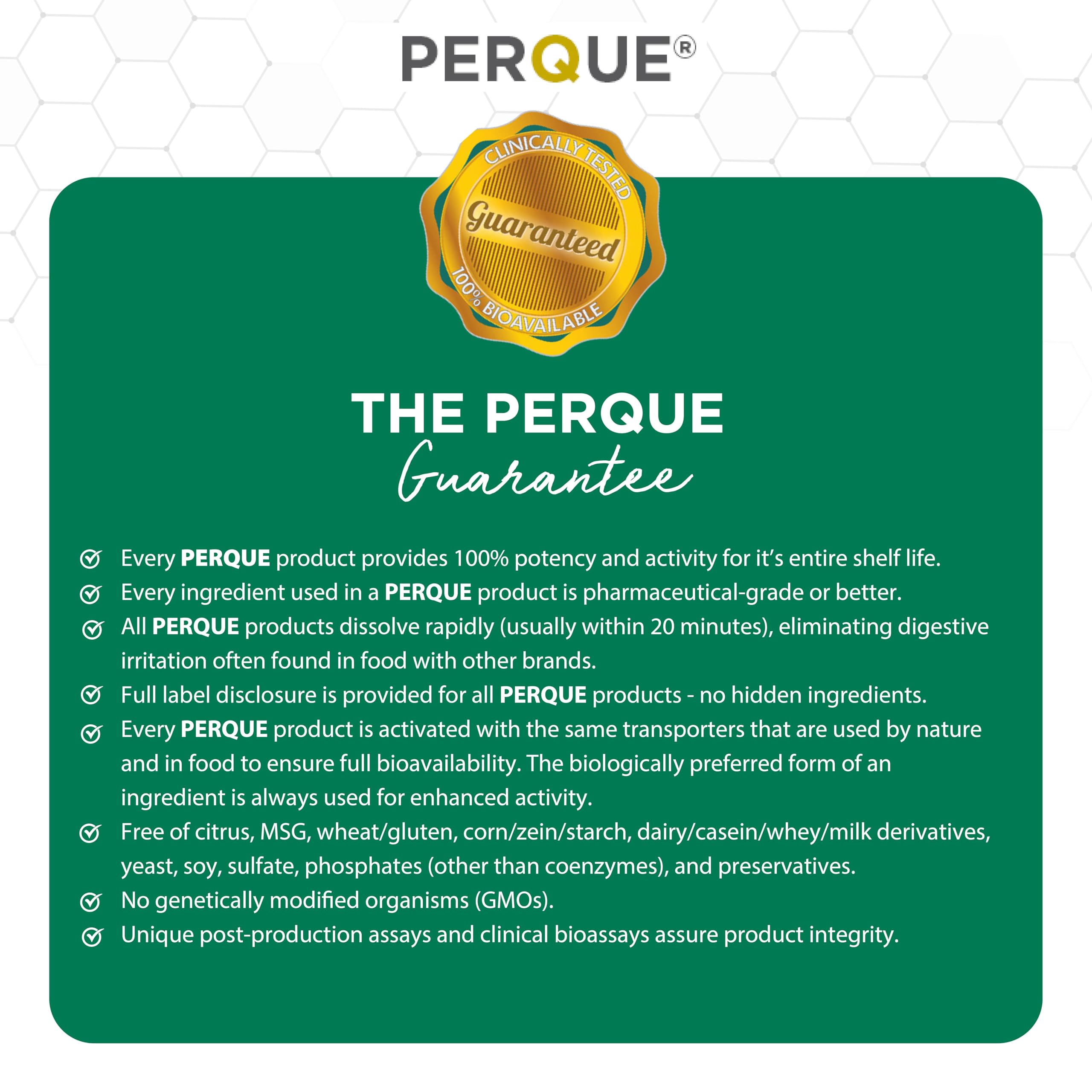 PERQUE Bone Guard Forte bottle with water suggests easy daily intake.
