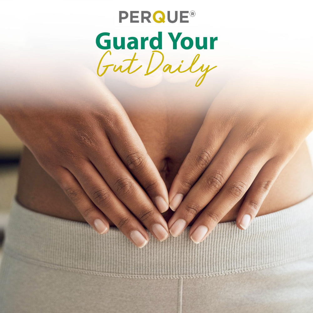 PERQUE Digesta Guard Forte label close-up highlighting non-FOS formulation