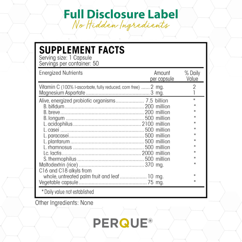 PERQUE Digesta Guard Forte packaging on a store shelf for daily use