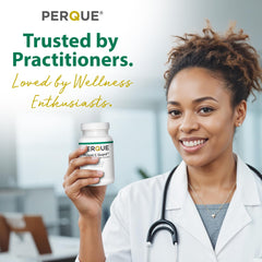 PERQUE powder mixed into water for a refreshing daily boost.