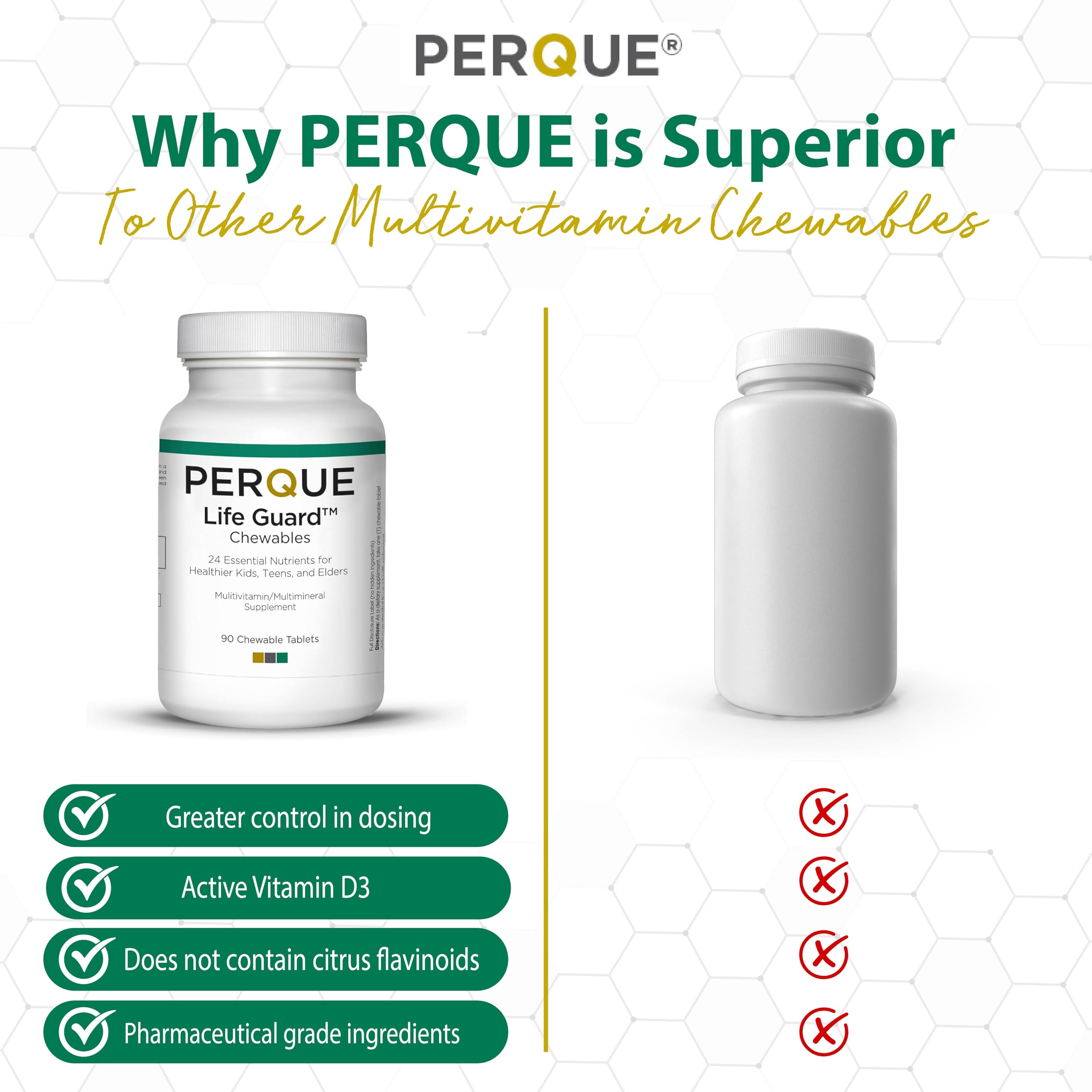 PERQUE Life Guard chewables kid-friendly-packaging visually approachable for families.