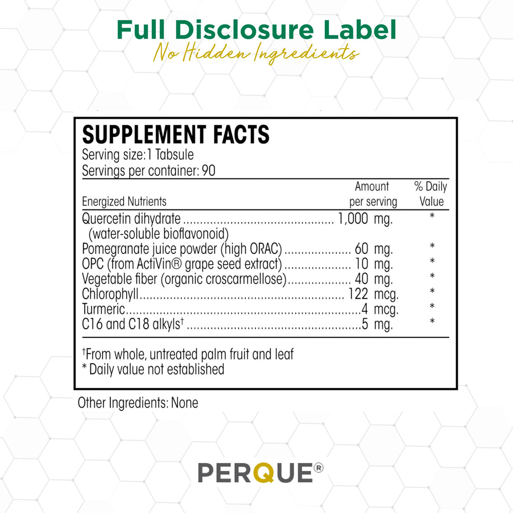 Perque Repair Guard on kitchen counter suggests everyday wellness routine.