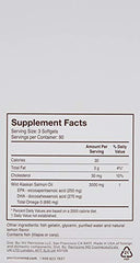 Perricone MD Omega-3 glass bottle on a clean white surface.