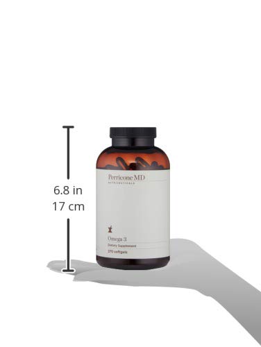 Nutrition label and information on Perricone MD Omega-3 bottle.