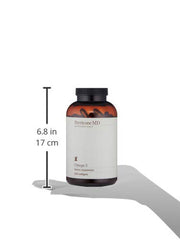 Nutrition label and information on Perricone MD Omega-3 bottle.