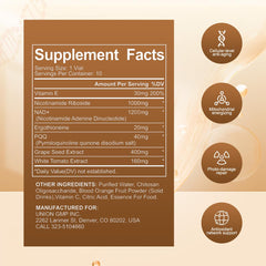 Ergothioneine imagery accompanying Perseek NAD+ branding